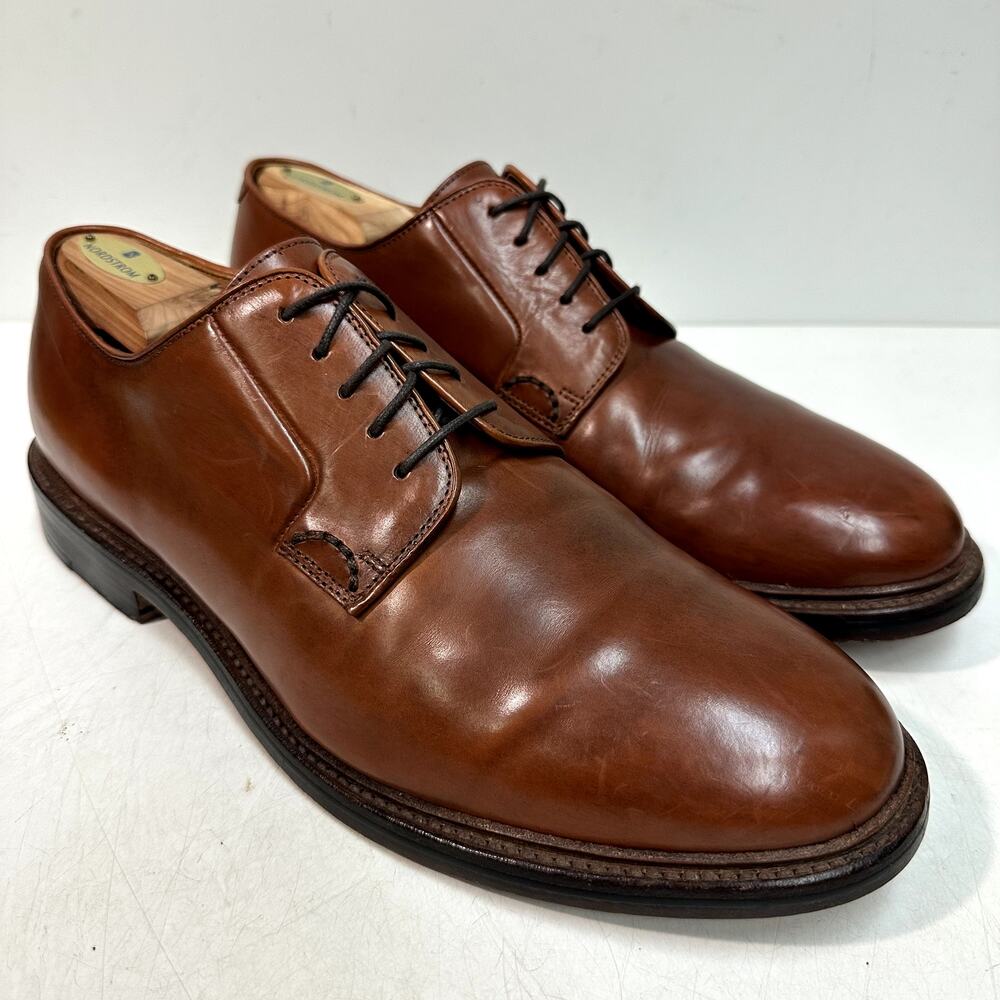 VERY GOOD Grant Stone x J. Crew Ludlow Derby Brown Calf Bench Made 12 D